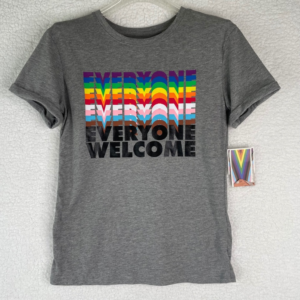 Target Take Pride Everyone Welcome Graphic Tee Gray Rainbow Short Sleeve Large